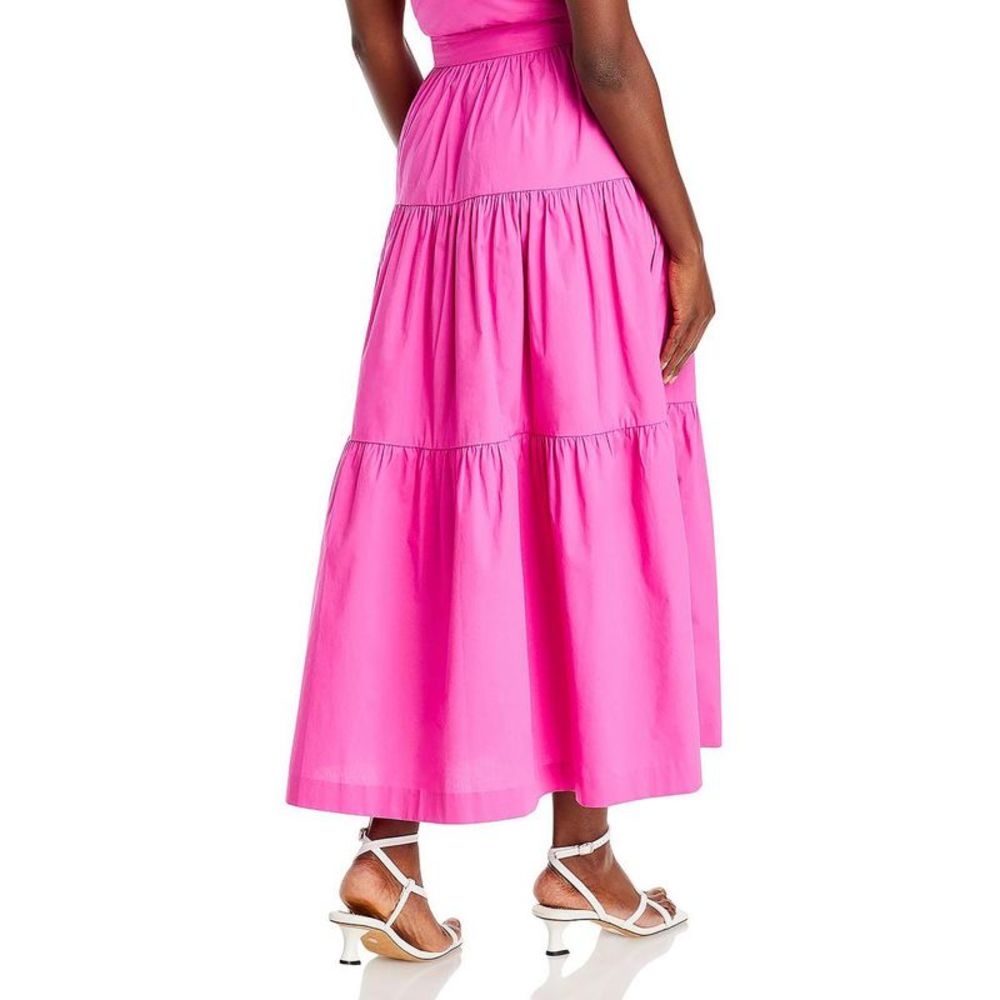 STAUD Womens Sea Pink Tiered Solid Flowy Maxi Skirt NWT - Picture 2 of 2